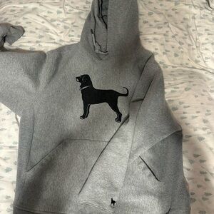The Black Dog Gray Hoodie with Black Silhouette
